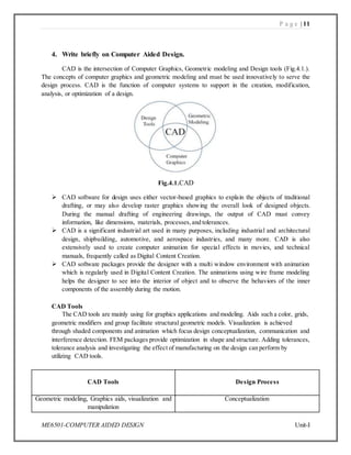ME6501 Unit 1 introduction to cad | PDF