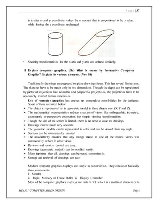 ME6501 Unit 1 introduction to cad | PDF