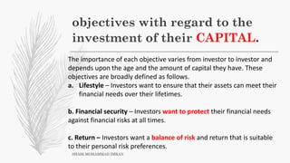 Objective Investment Notes Unit 1 introduction to investment & portfolio management | PDF