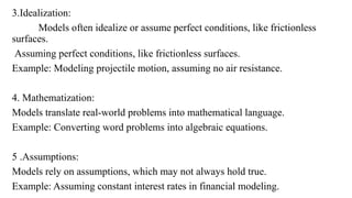 Mathematical Tangible Examples Introduction to Mathematical Modeling. | PPTX