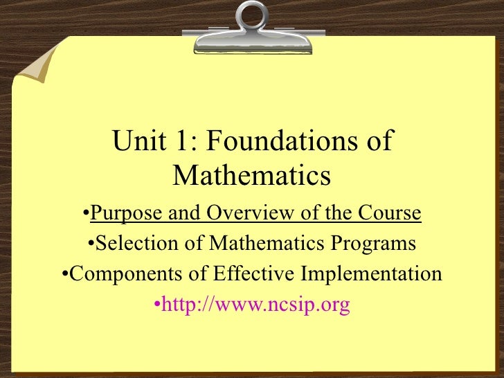 Unit 1 jcs math foundations
