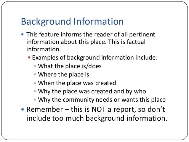 what is background information in an essay