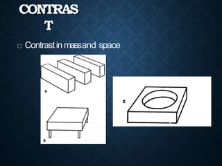 CONTRAS
T
 Contrastin massand space
 