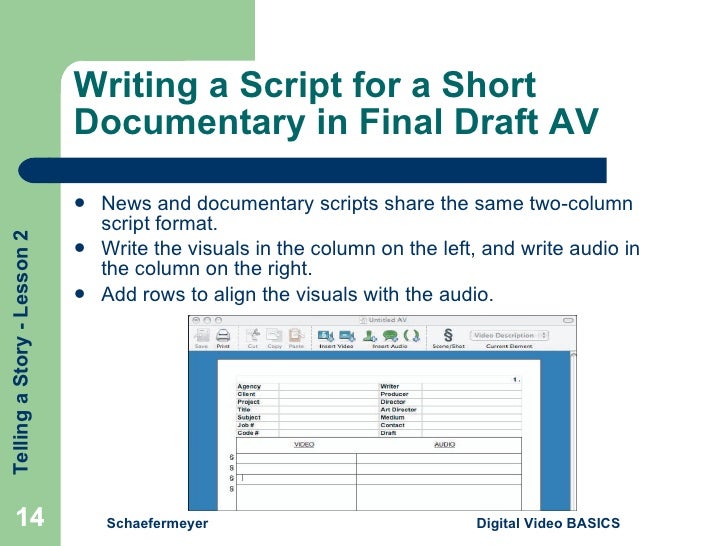 How to write documentary film scripts
