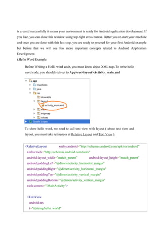 Comprehensive Introduction to Android OS and Development Framework | DOCX