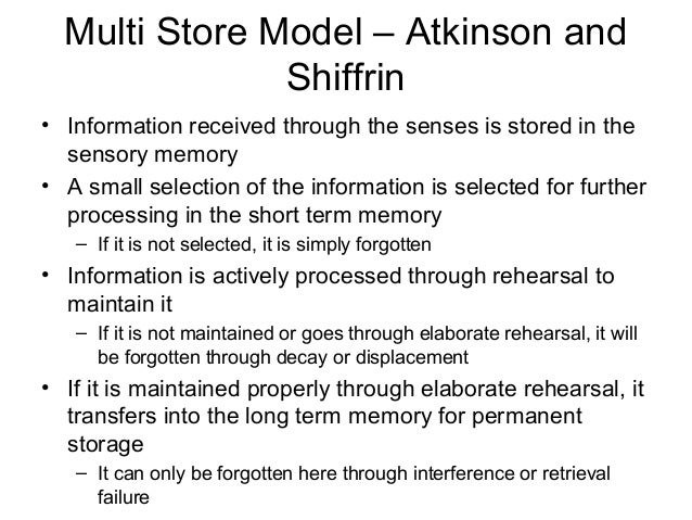 AQA AS Psychology Unit 1 Memory