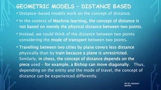 Distance Modell's Machine Learning Unit 1 Semester 3 MSc IT Part 2 Mumbai University | PPTX
