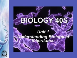 BIOLOGY 40S Unit 1 Understanding Biological Inheritance 