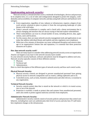 Networking Technologies Basic's complete notes | PDF