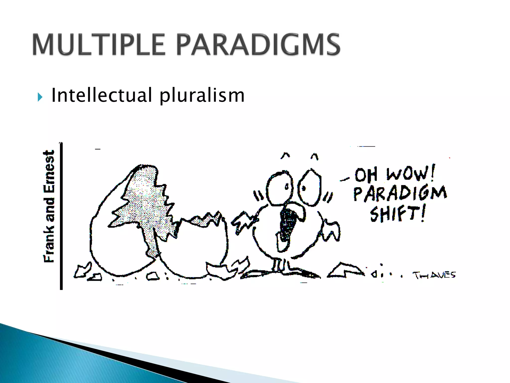 Intellectual pluralism
 