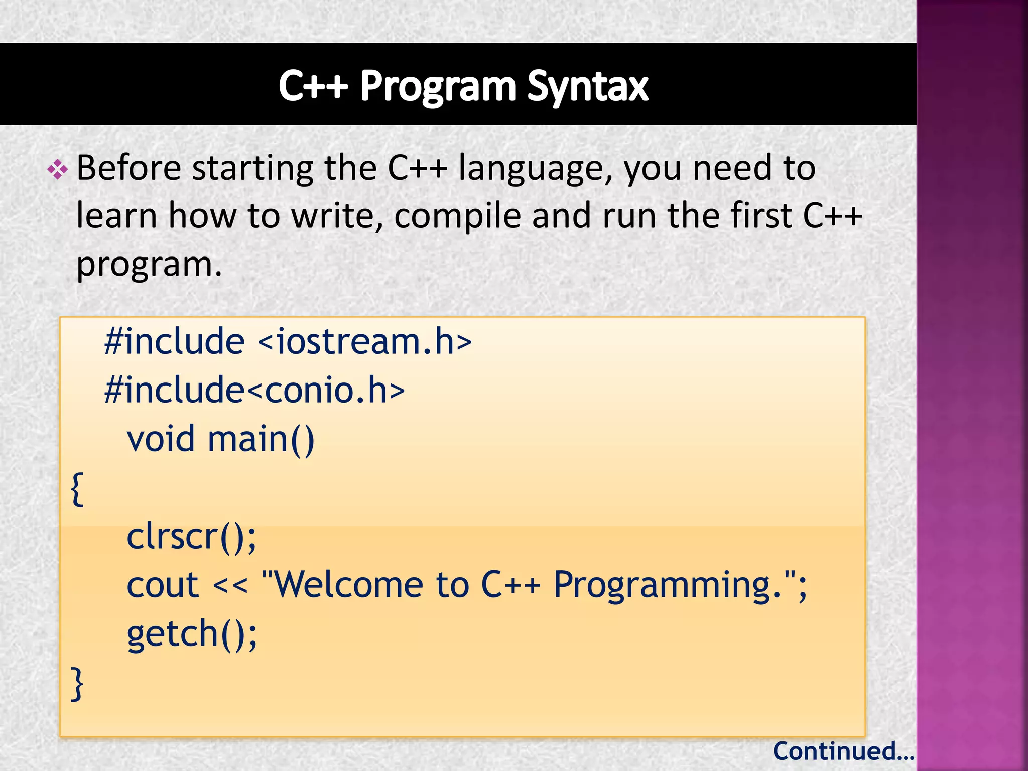 Unit 1 of c++ first program | PPT