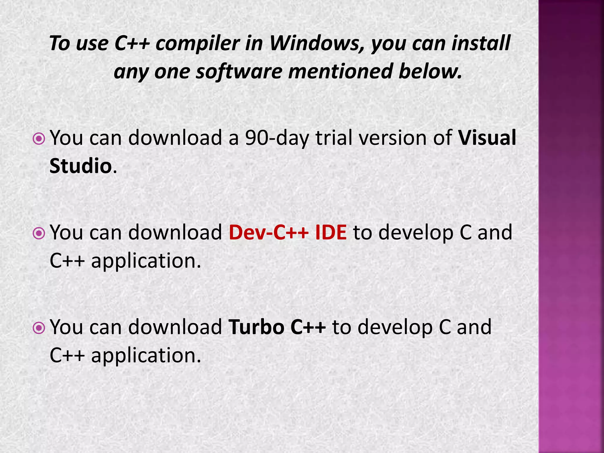 Unit 1 of c++ part 1 basic introduction | PPTX