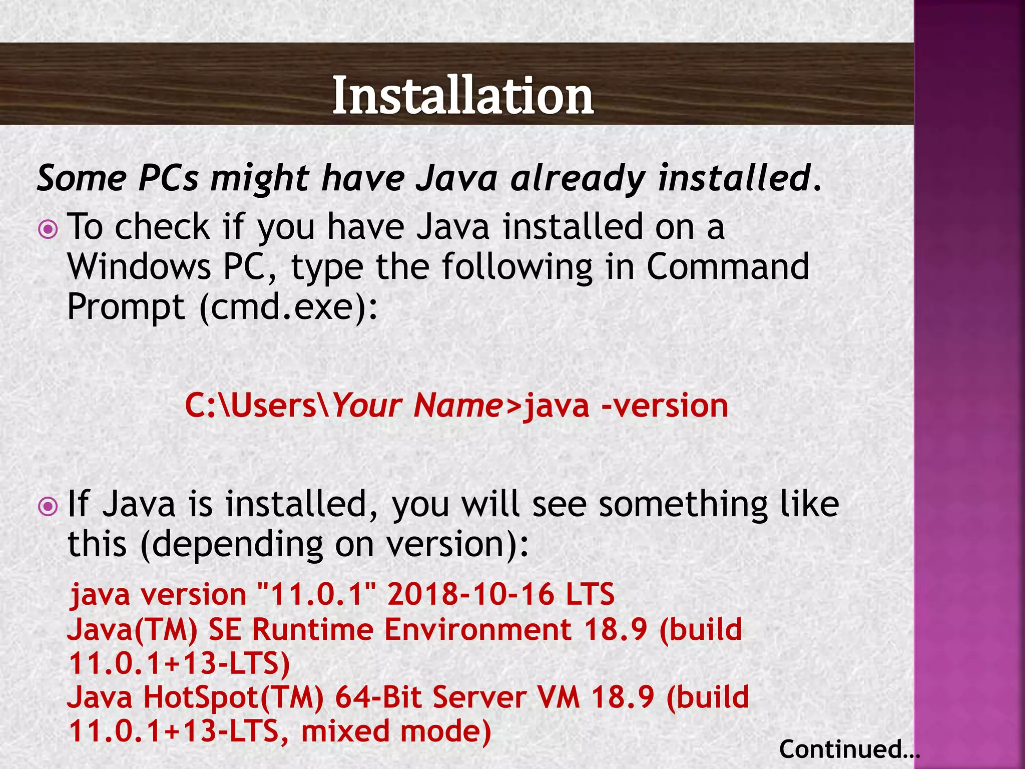 Unit 1 of java part 2 basic introduction | PPT