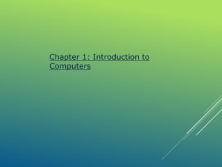 Unit 1 one part introduction to computers | PPT