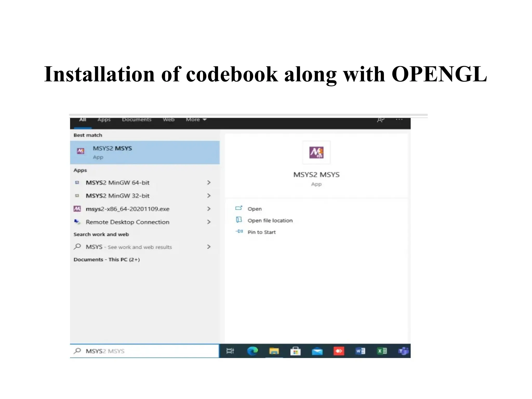 Installation of codebook along with OPENGL
 