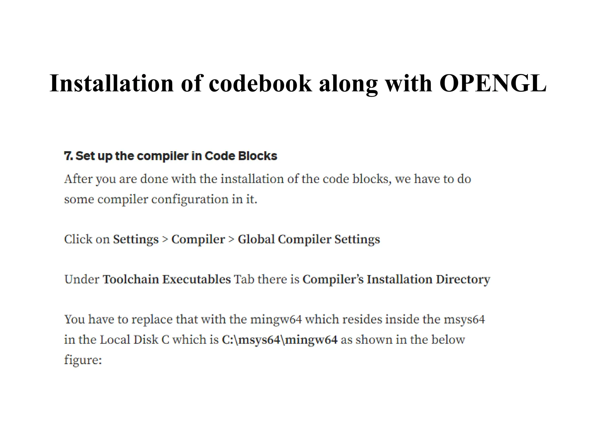 Installation of codebook along with OPENGL
 