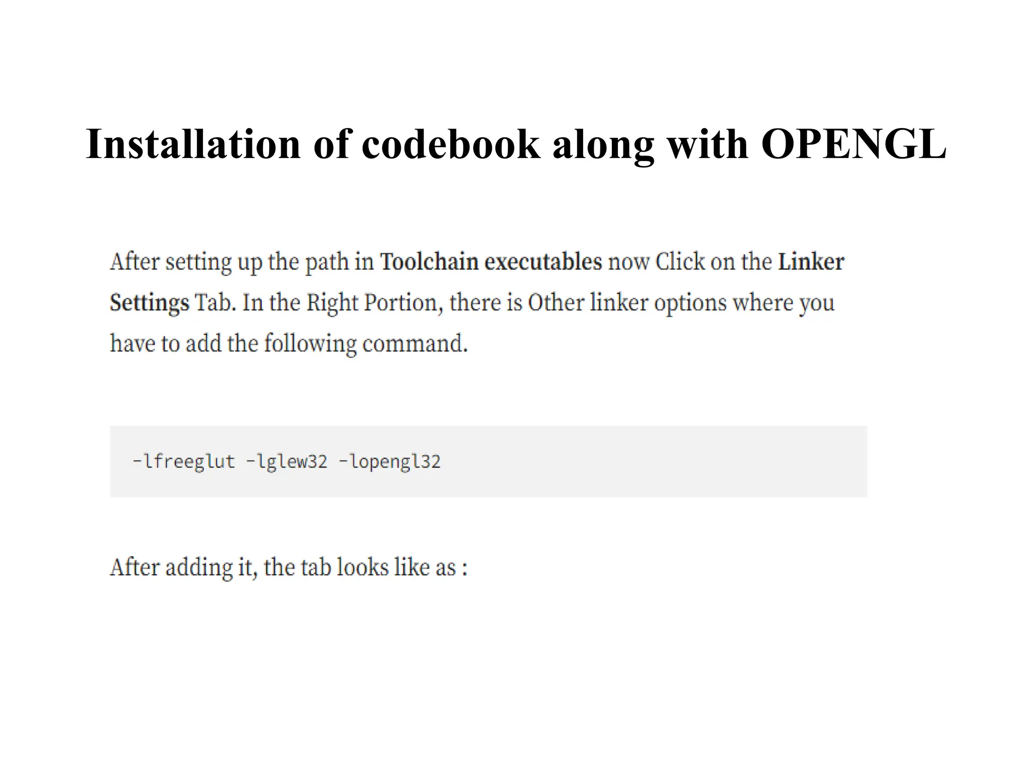 Installation of codebook along with OPENGL
 