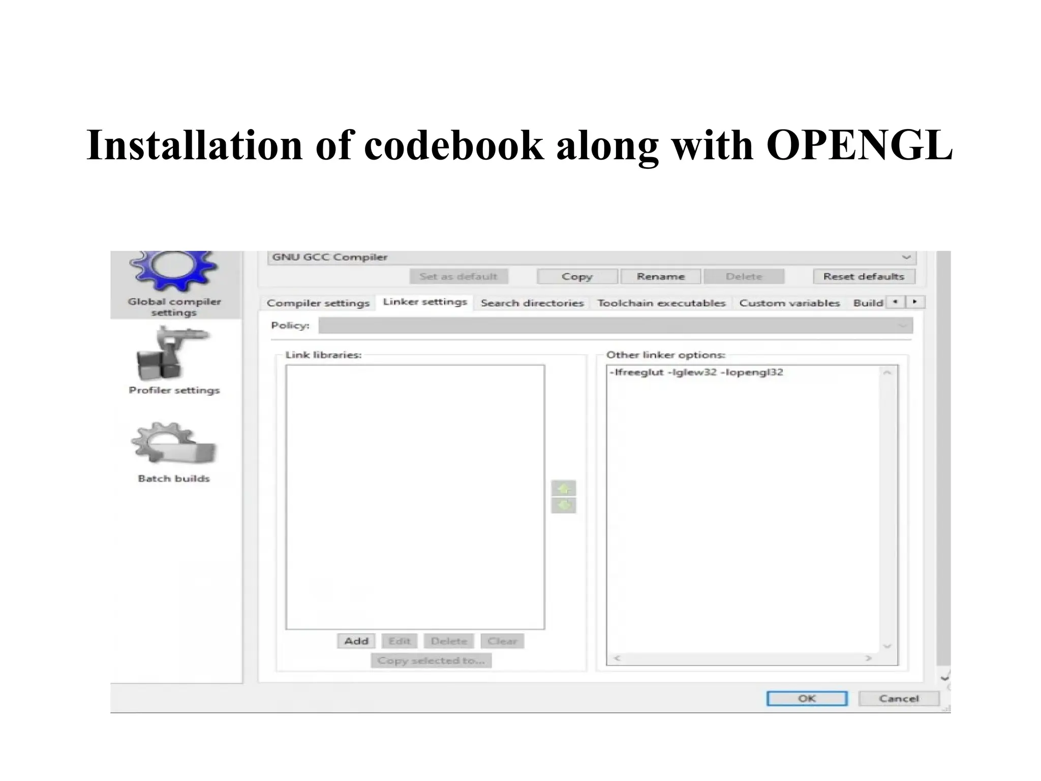 Installation of codebook along with OPENGL
 