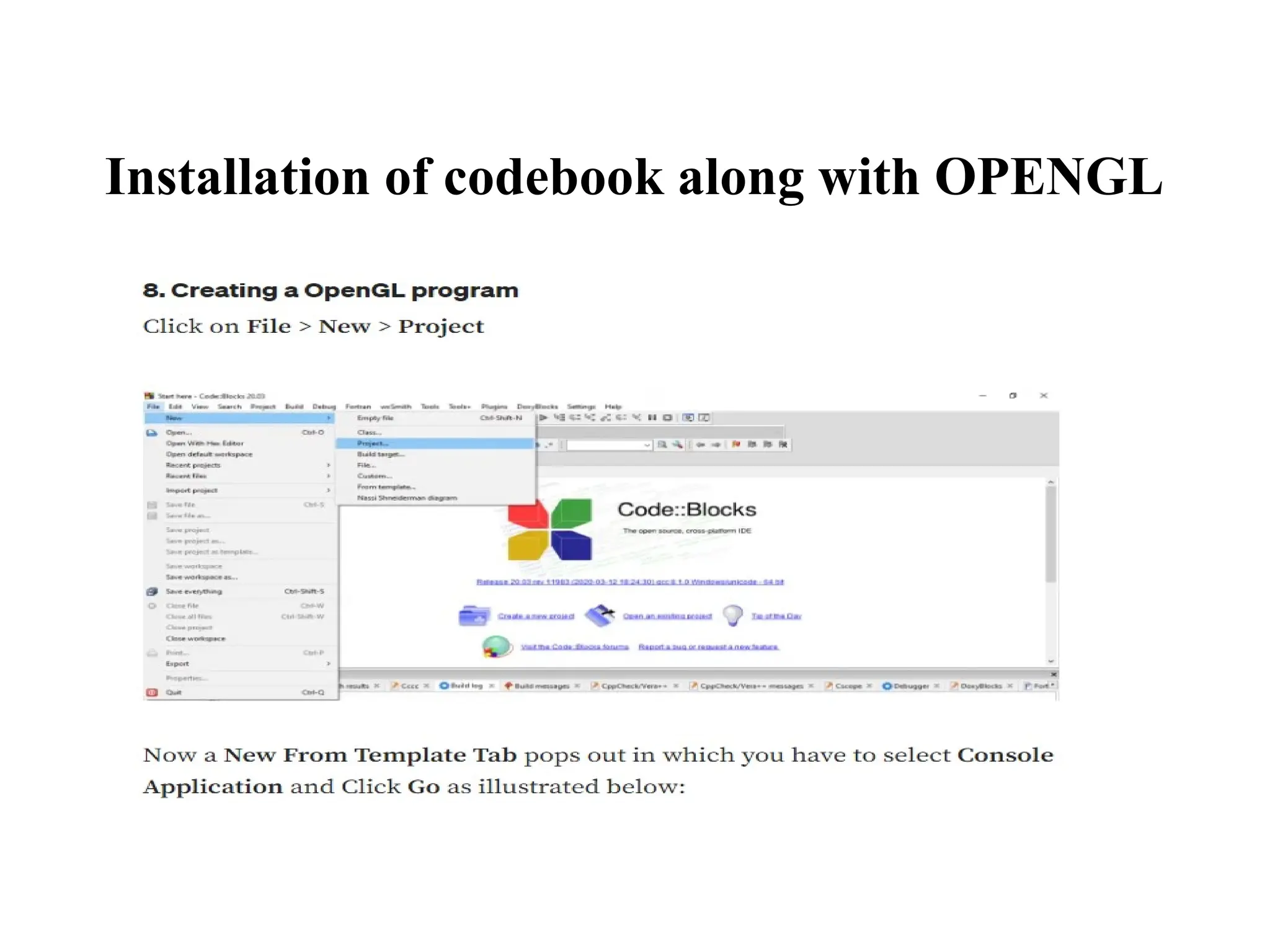 Installation of codebook along with OPENGL
 