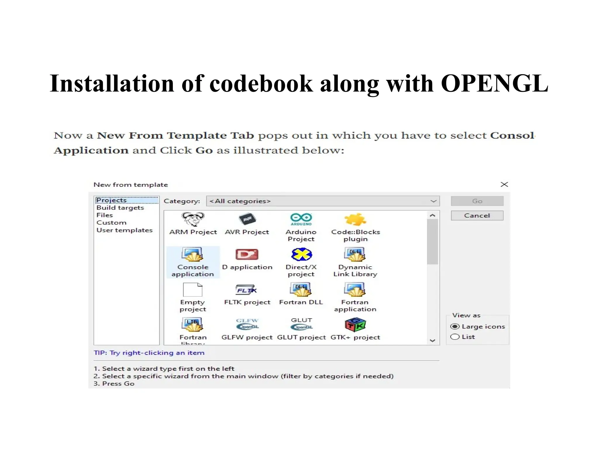 Installation of codebook along with OPENGL
 