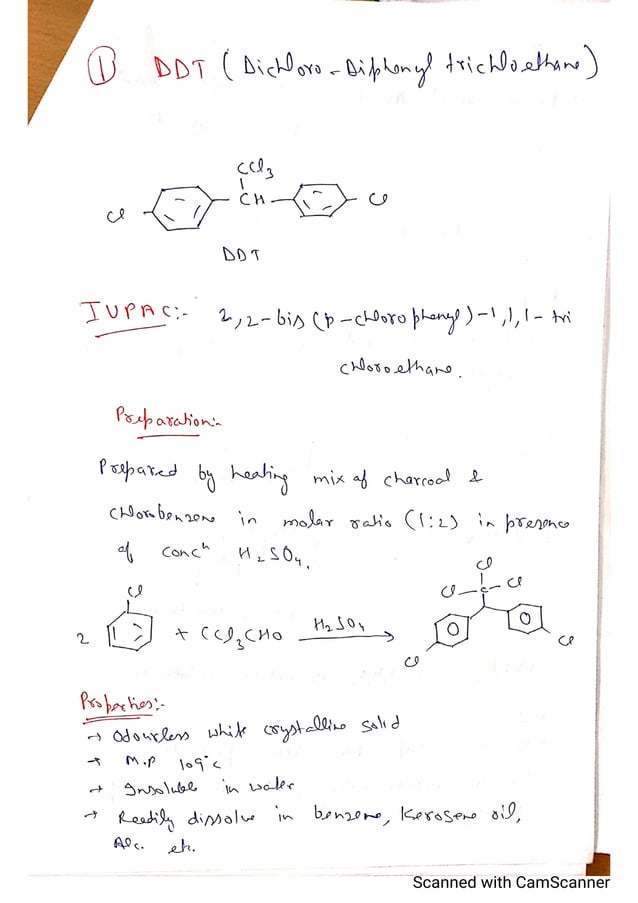 Structure and uses of DDT, Saccharin, BHC and Chloramine PDF