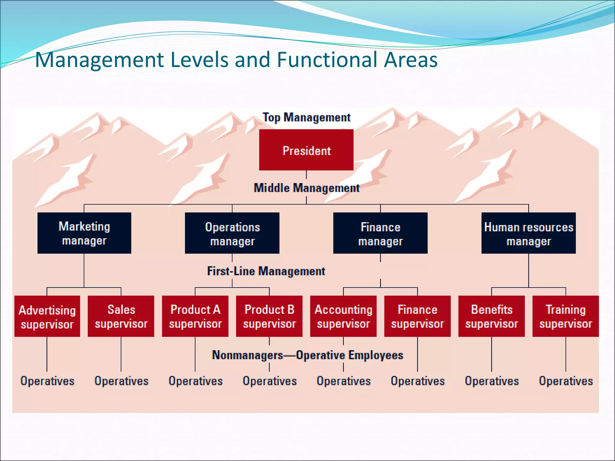 Management Levels and Functional Areas
 