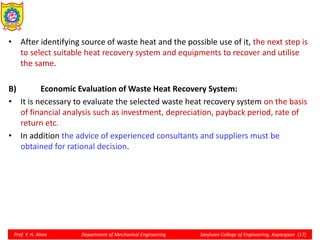 Waste Heat Recovery and Sustainable Energy | PDF