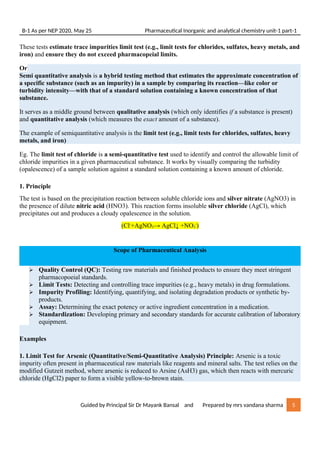 Pharmaceutical inorganic and analytical chemistry B. Pharm 1 Sem ...