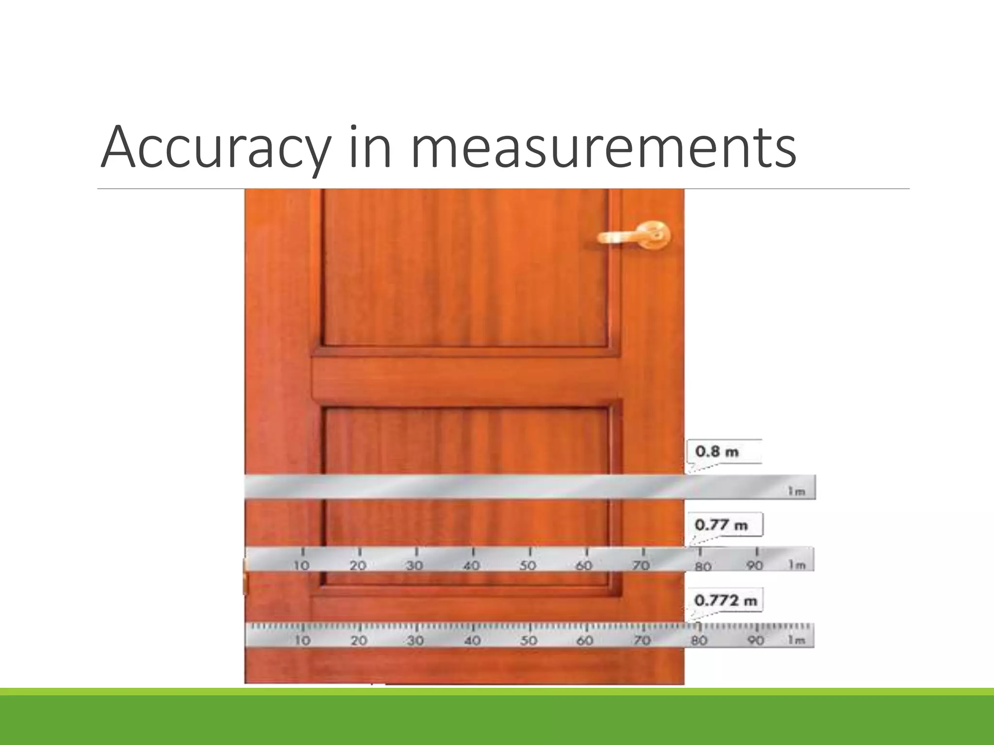 Accuracy in measurements
 