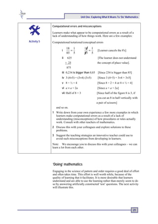 Ace Maths Unit One: Exploring What It Means to 'Do' Mathematics (pdf) | PDF