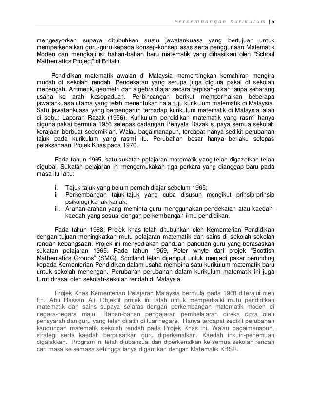 Unit 1 Perkembangan Kurikulum
