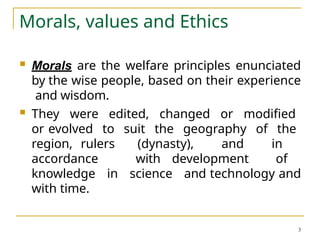 Professional ethics and human values unit 1 | PPTX