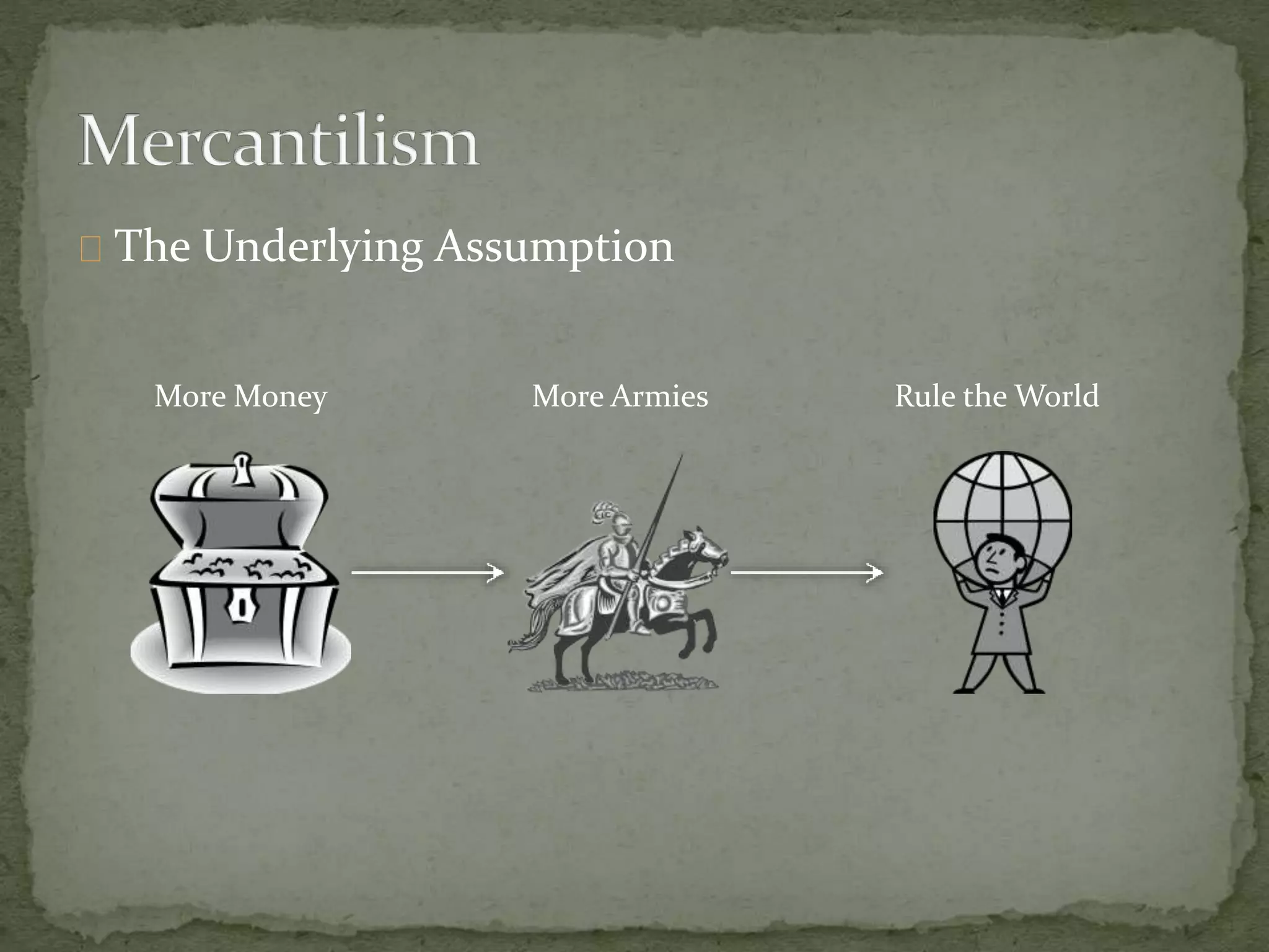The Underlying Assumption 
More Money More Armies Rule the World 
 