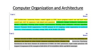 Computer Organization and Architecture
 
