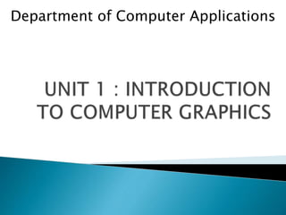 Introduction To Computer Graphics Unit 1 Ppt Introduction To Computer Graphics Unit 1 Ppt