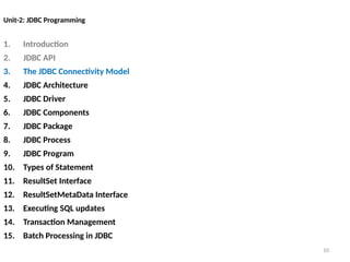 UNIT 1 PPT- FINAL.pptx Advance Java JDBC | PPTX