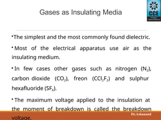 Insulation Breakdown Example Breakdown in Insulating Materials for High Voltage Engineering | PPTX