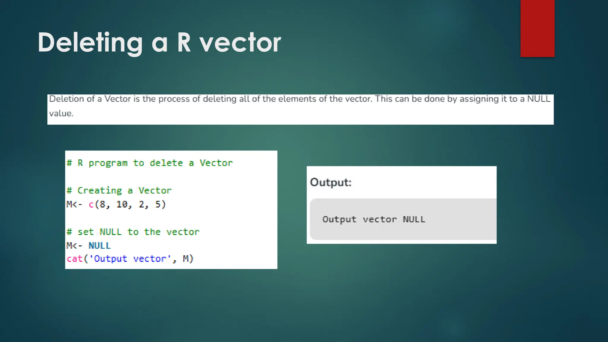 Deleting a R vector
 