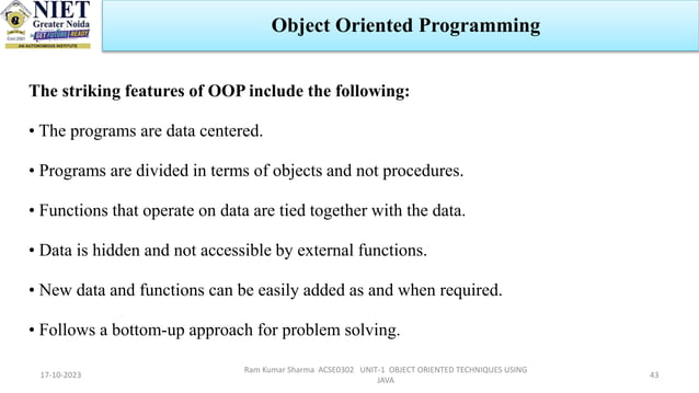 Object oriented programming using java | PPT | Programming Languages ...