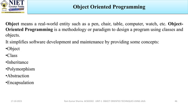 Object oriented programming using java | PPT | Programming Languages ... image.