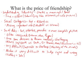 What is the price of friendship? 