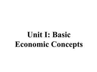 Unit I: Basic
Economic Concepts
 