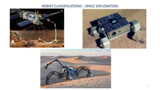 9
ROBOT CLASSIFICATIONS – SPACE EXPLORATION
 