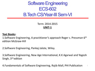 "Introduction to Software Engineering: concepts, processes, and ...
