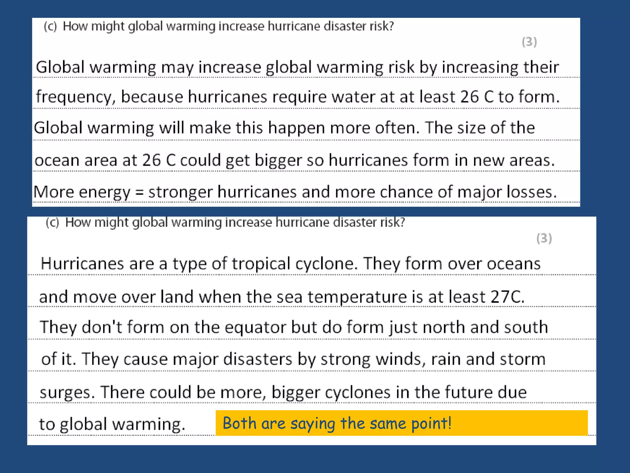 Both are saying the same point!
 