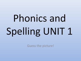 Phonics and
Spelling UNIT 1
Guess the picture!
 