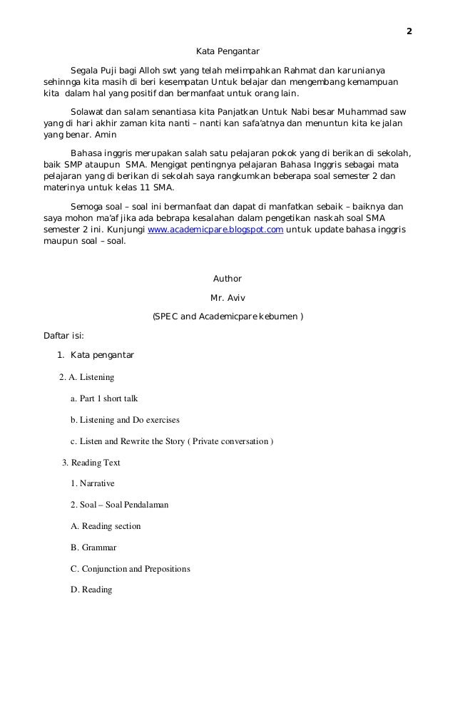 Unit 1 Semester 2 Narrative Text Kelas 2 Sma