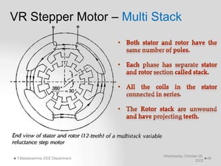 VR Stepper Motor – Multi Stack
Wednesday, October 26,
2022
Y.Mastanamma, EEE Department 48
 