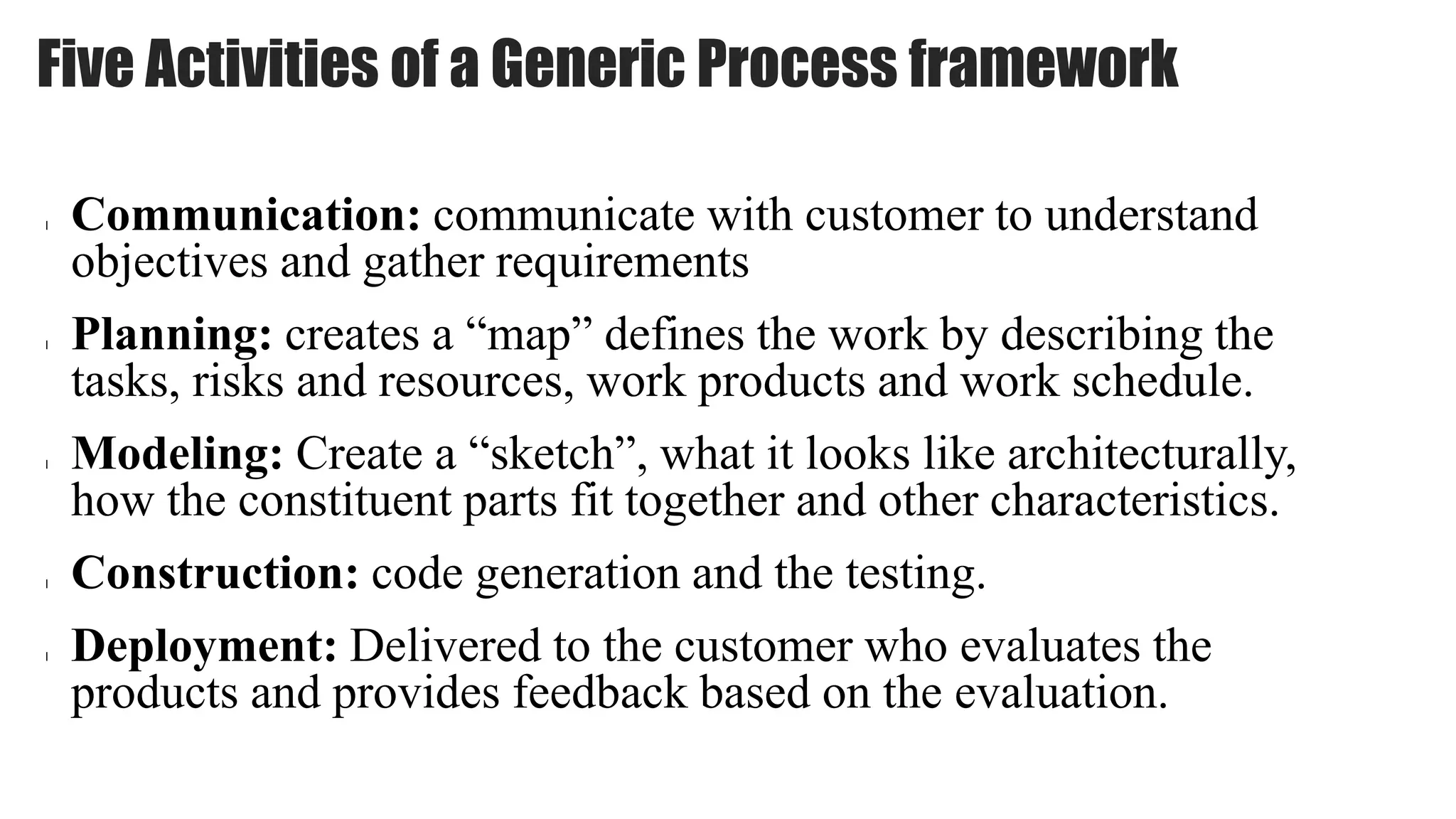 Unit 1 sepm the generic process model | PPTX | Operating Systems ...