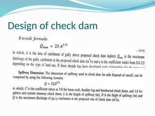 Design of check dam
 
